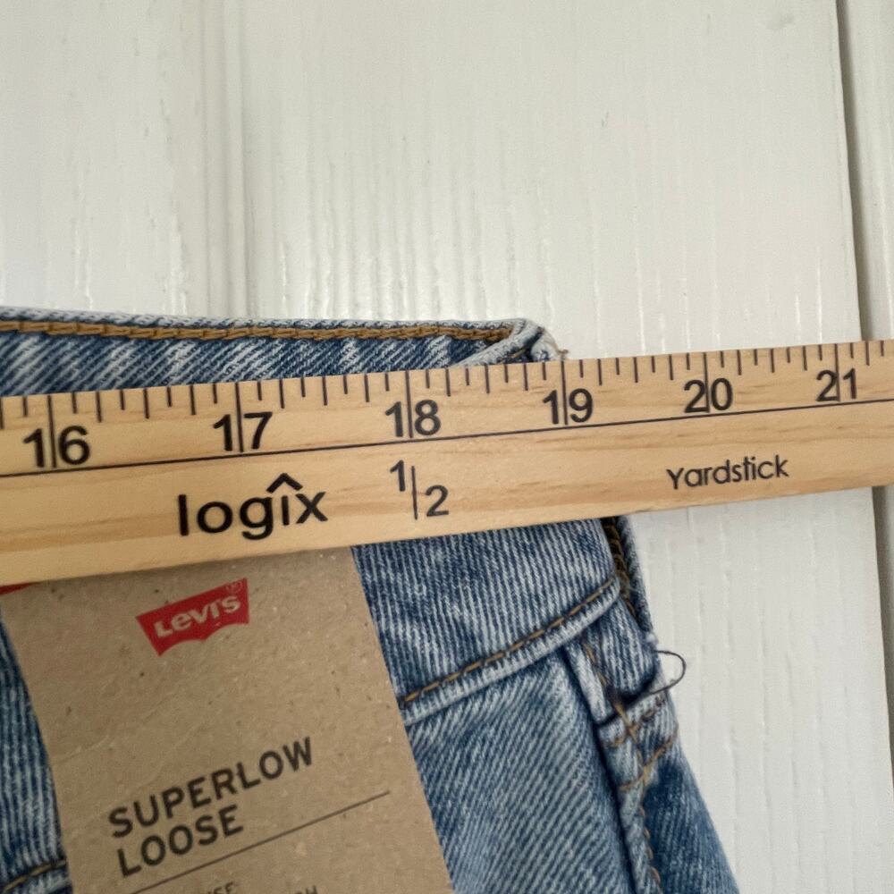 Levi’s Superlow Loose Jeans 34x32 Y2K Baggy Wide Leg Distressed NWT - Picture 6 of 7